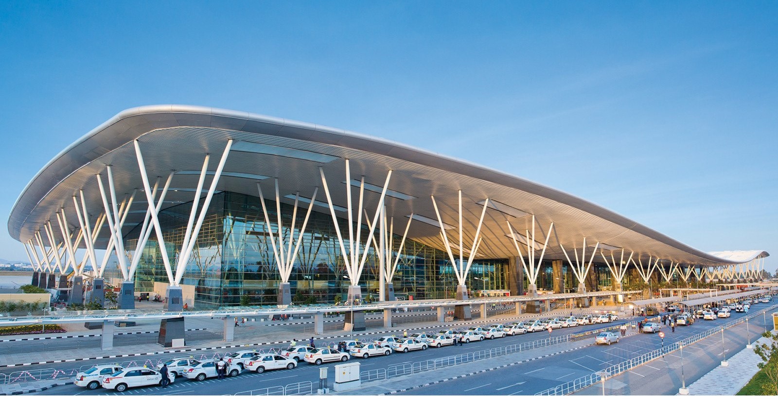 Airport transfer service showing modern airport terminal